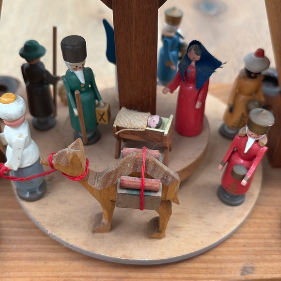 Vintage Pyramid Made in German Democratic Republic Wood Nativity Scene - Picture 2 of 13